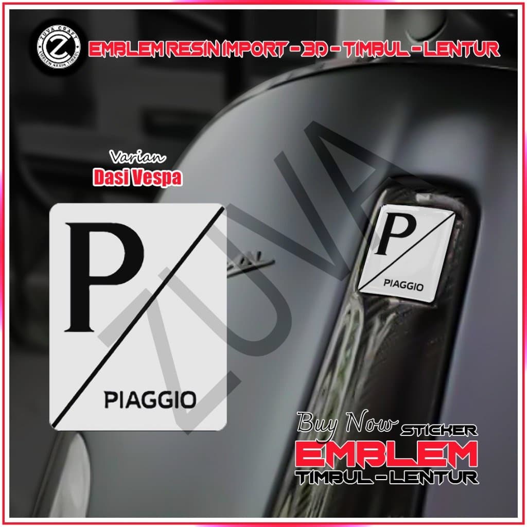 สติ๊กเกอร์โลโก้ Piaggio Vespa Emblem สีขาว ยืดหยุ่น เรซิ่น สําหรับ Vespa LX/S/Sprint/Primavera/GTS