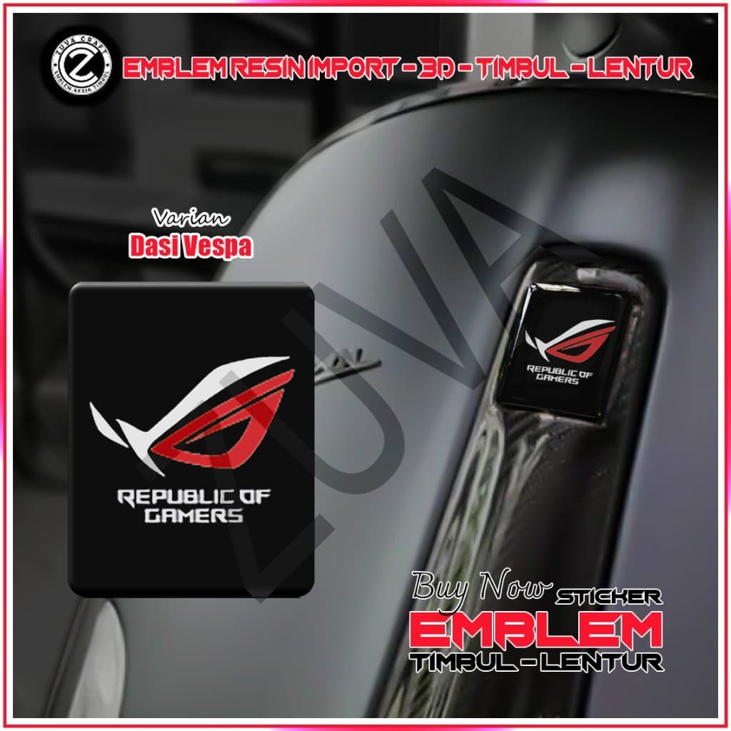 สติ๊กเกอร์โลโก้ VESPA ROG RAISED EMBLEM สําหรับ Vespa LX/S/Sprint/Primavera/GTS