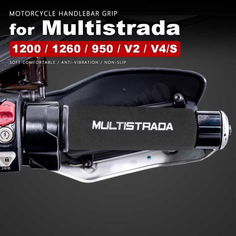 แฮนด์จับป้องกันการสั่นสะเทือนรถจักรยานยนต์ Grip สําหรับ Ducati Multistrada V4 อุปกรณ์เสริม 2022 1100 1200 1260 950 V2 S V4S 2007-2023