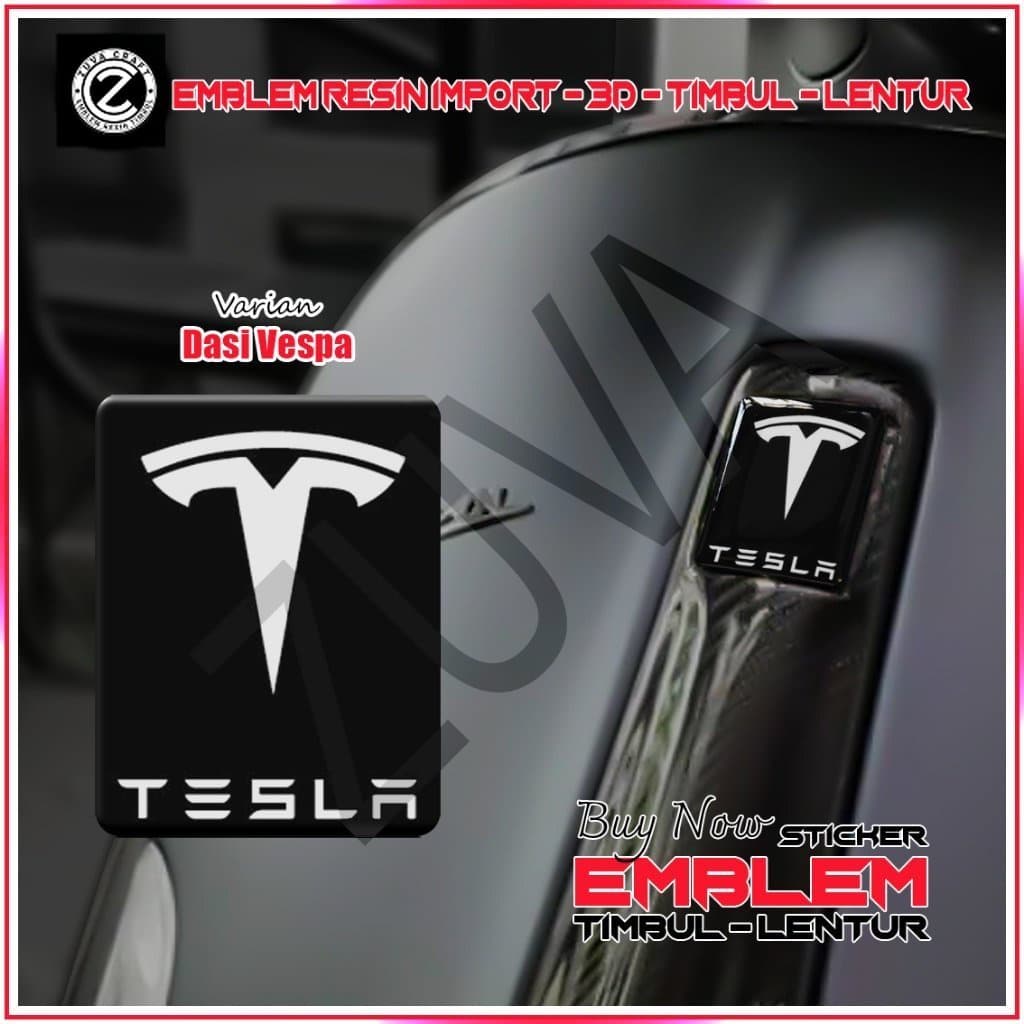 สติ๊กเกอร์โลโก้ EMBLEM TESLA VESPA สําหรับ Vespa LX/S/Sprint/Primavera/GTS รุ่น FLEXIBLE RESIN