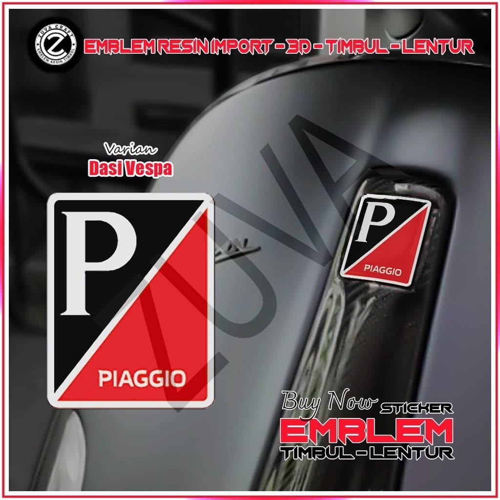 MERAH VESPA EMBLEM สติ๊กเกอร์ Piaggio โลโก้สีดําสีแดง RAISED EMBLEM VESPA สติ๊กเกอร์ VESPA TIE VESPA FLEXIBLE RESIN Vespa LX/S/Sprint/Primavera/GTS