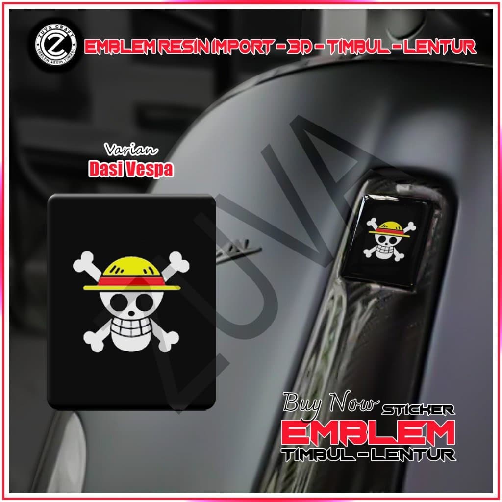 สติ๊กเกอร์โลโก้ Vespa One Piece รุ่น Raised Emblem ยืดหยุ่น เรซิ่น สําหรับ Vespa LX/S/Sprint/Primavera/GTS