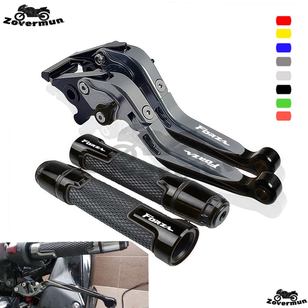 สำหรับ Honda Forza 350 300 250 125 รถจักรยานยนต์ดัดแปลง CNC, อลูมิเนียมอัลลอยด์เกรด 6 คันเบรคแบบปรับได้, คันคลัทช์พร้อมชุดจับ มือเบรค forza 350 โช๊คหน้า forza 350