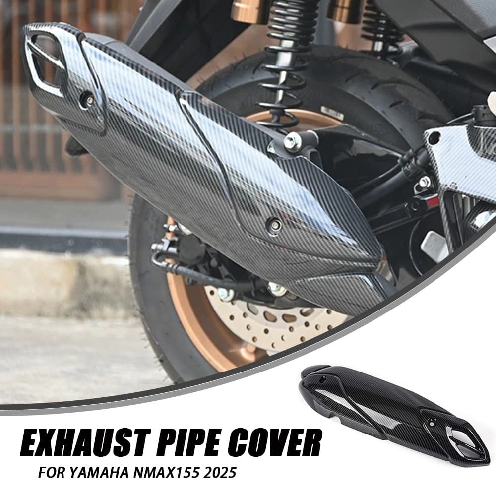 สําหรับ YAMAHA NMAX V3/V3 Turbo NMAX155 2025 ท่อไอเสียความร้อน Shield ฝาครอบท่อไอเสียคาร์บอนไฟเบอร์ดูท่อไอเสียสําหรับ N-MAX V3 / V3 Turbo N-MAX155 อุปกรณ์เสริม