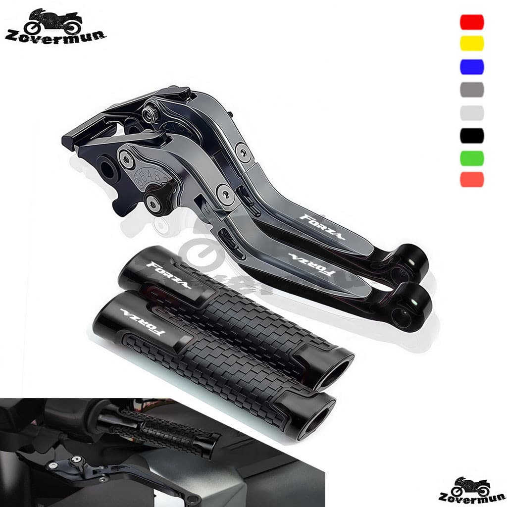 สำหรับ Honda FORZA Forza350 300 250 125 อุปกรณ์เสริมมอเตอร์ไซค์ คันเบรก CNC คันคลัตช์พร้อมที่จับปรับได้ พับได้ ปรับได้ 6 ระดับ มือเบรค forza 350 โช๊คหน้า forza 350