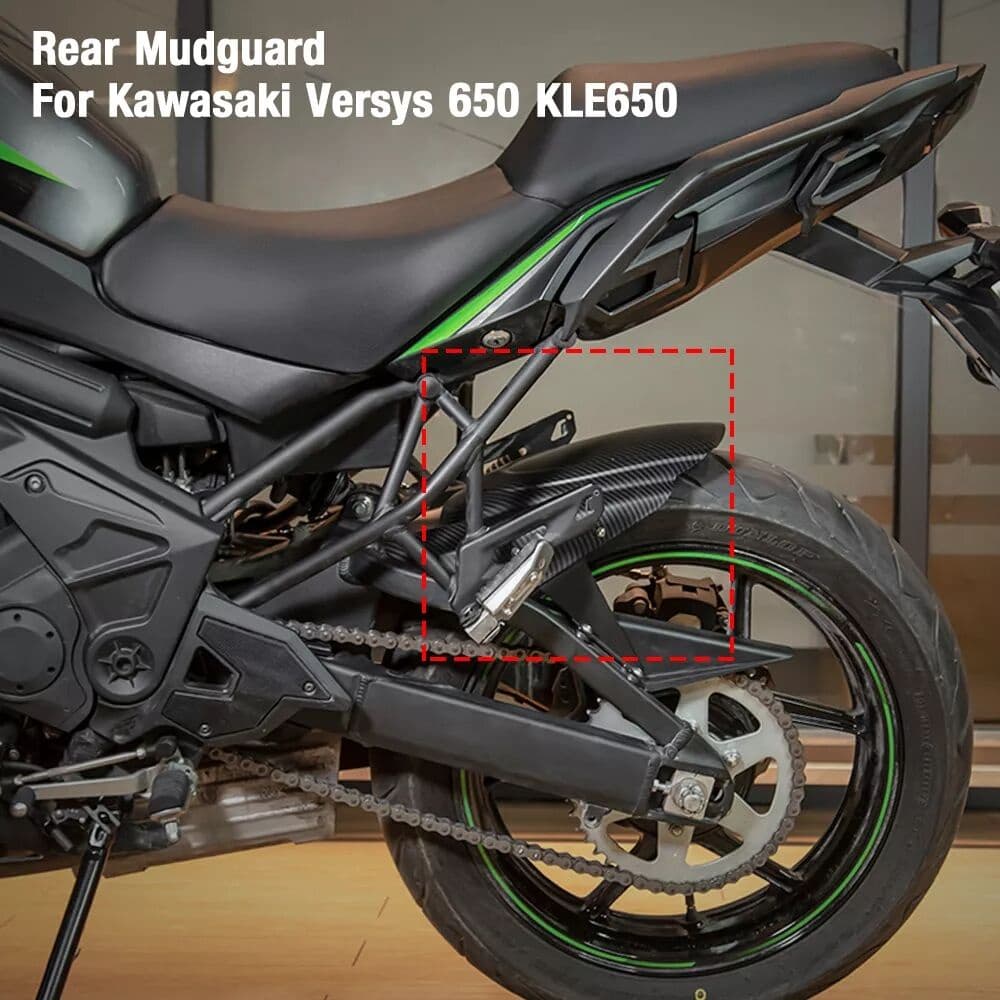 Versys650 รถจักรยานยนต์ด้านหลัง Hugger Fender Mudguard Splash Guard สําหรับ Kawasaki Versys 650 KLE650 2007-2026
