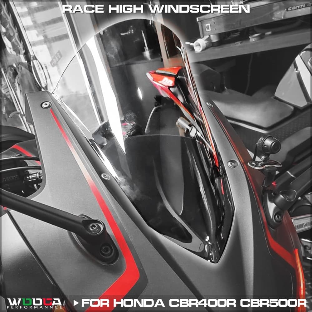 CBR500R RACE HIGH WINDSCREEN สําหรับ Honda CBR400R CBR500R 2019-2026 Sport Touring กระจก Double Bubble Deflector Series