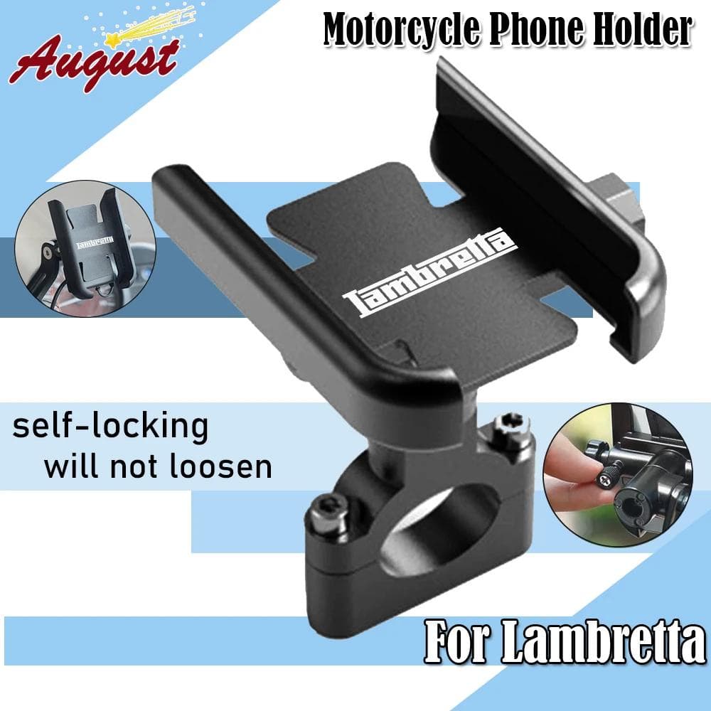 สําหรับ Lambretta G350 พิเศษ X300 V200 V-พิเศษ Barona V50 V125 200 รถจักรยานยนต์Handlebarกระจกที่วางโทรศัพท์ขาตั้ง GPS นําทาง