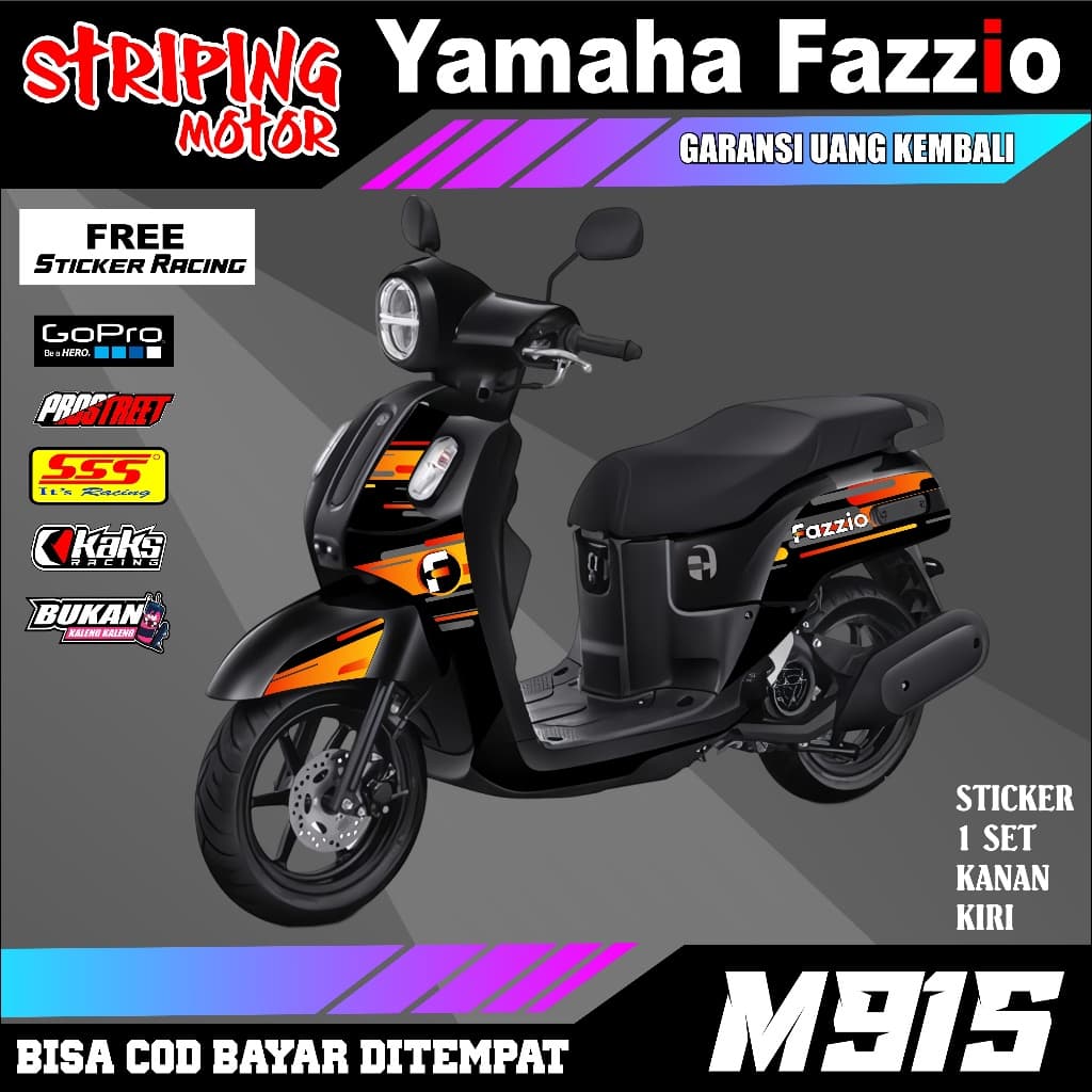 Yamaha FAZZIO semi fullbody decal รถจักรยานยนต์ Striping สติกเกอร์รายการการระคายเคือง
