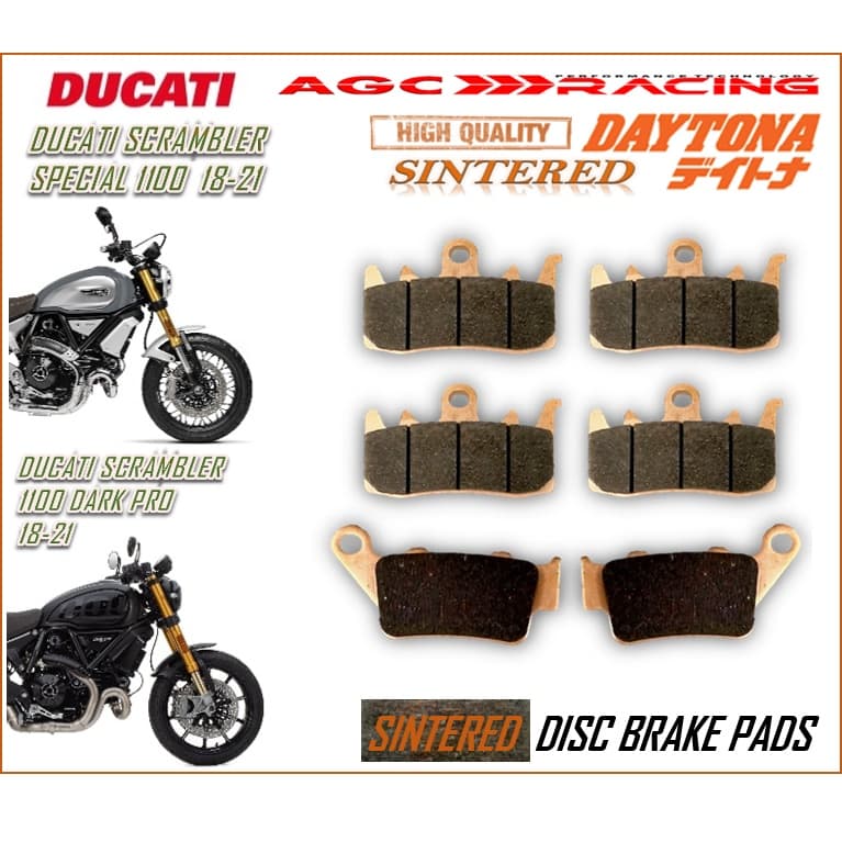 DUCATI 1100 SCRAMBLER พิเศษ 18-21 SCRAMBLER DARK PRO 18-21 BRAKE PADS INTERED LONG LIFE คุณภาพสูงสุด