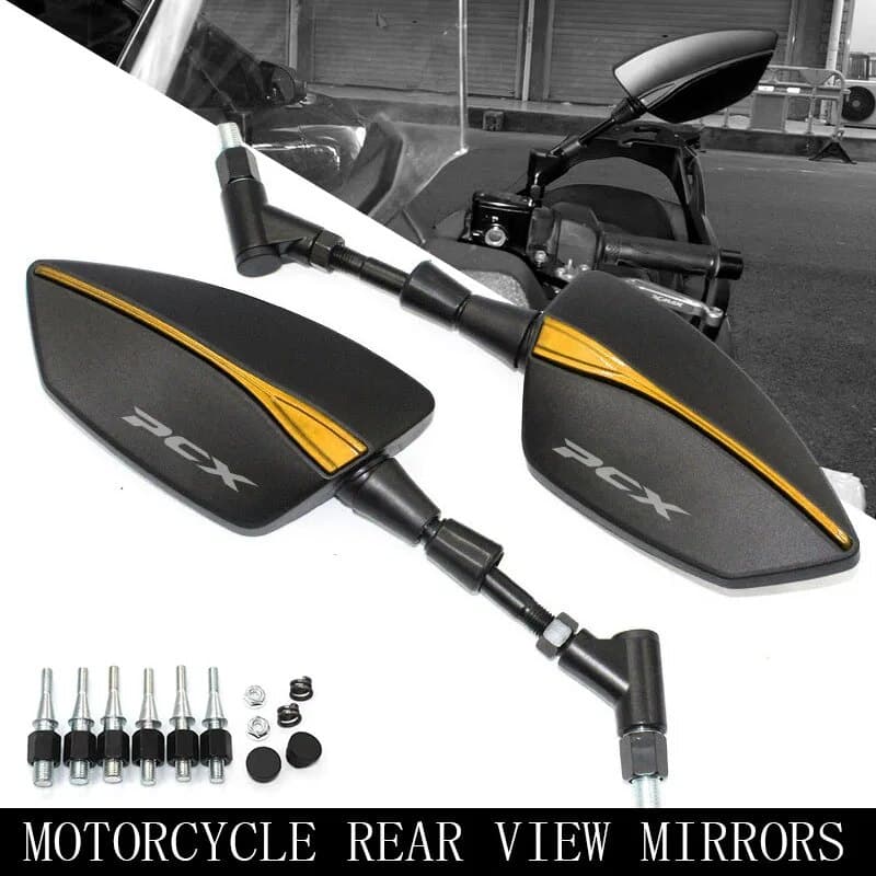 สําหรับHONDA PCX125 PCX 125 PCX150 PCX 150 PCX160 2016 - 2021 รถจักรยานยนต์Handlebarด้านหลังดูกระจกสีฟ้าAnti-Glareกระจก