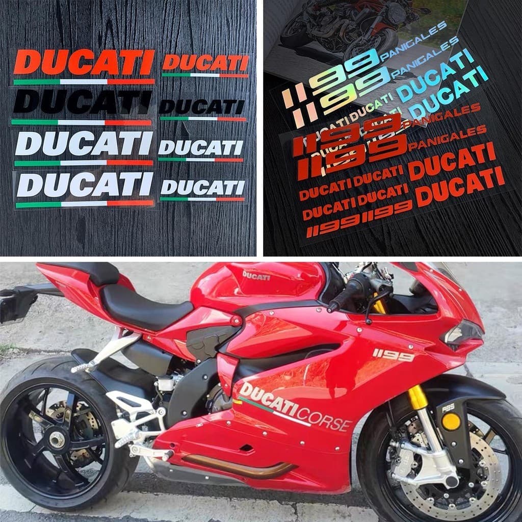 1 ชุด DUCATI 1199 Panigale สติกเกอร์สะท้อนแสงรถสติกเกอร์มอเตอร์ถัง Decal กันน้ําสําหรับ DUCATI 795 796 821 1200S