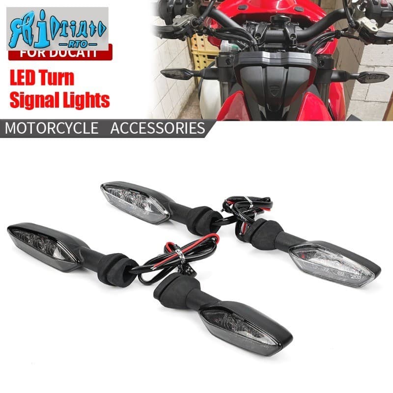Rto ไฟแสดงสถานะสําหรับ DUCATI MONSTER 695 696 796 797 821 MONSTER 1100 S EVO MONSTER 1200 Streetfighter 848 1100 V2 V4 DesertX อุปกรณ์เสริมรถจักรยานยนต์ไฟเลี้ยว LED
