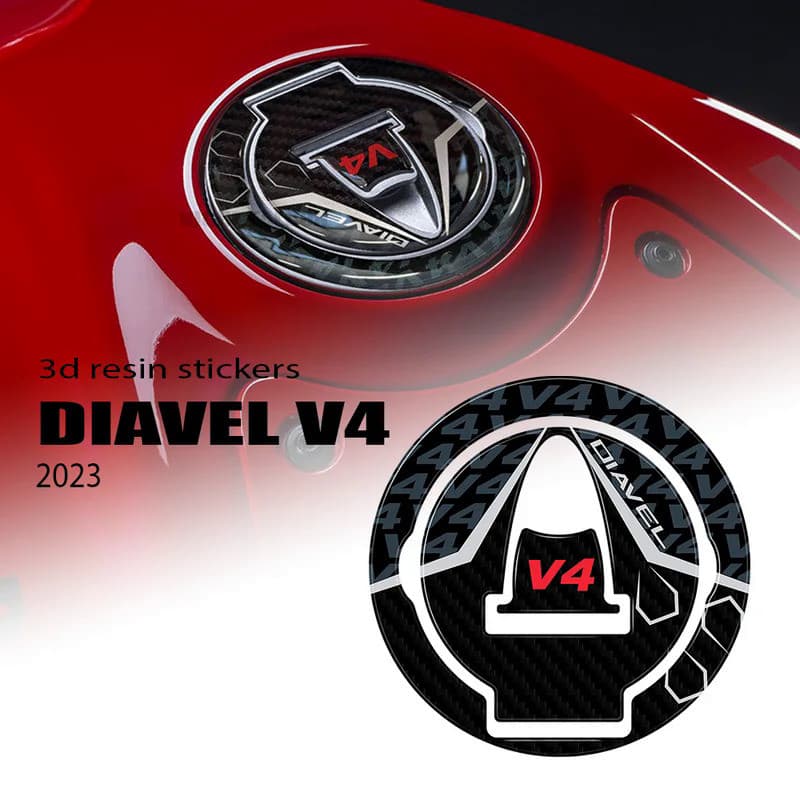 LS 2023 diavel v4 Motorcycle Accessories Fuel Cap Protection 3D Gel Epoxy Resin Sticker Kit For Ducati Diavel V4 2023-