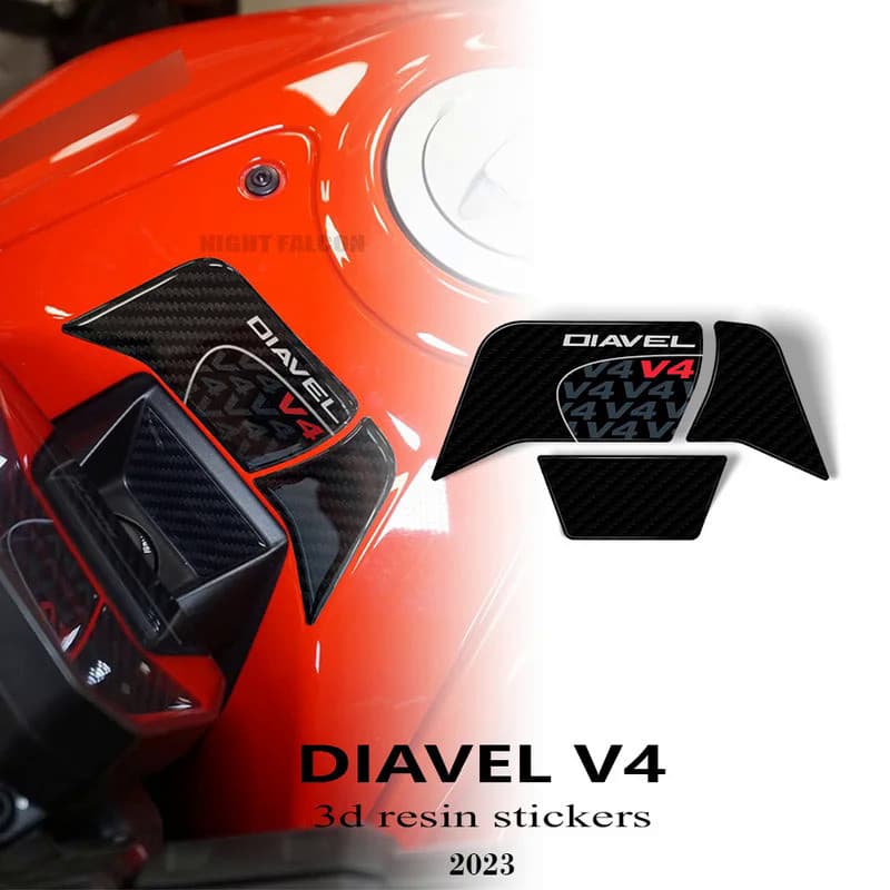 LS For Motorcycle Ducati Diavel V4 2023 diavel v4 Accessories Key Ignition Area Protector 3D Epoxy Resin Sticker Kit