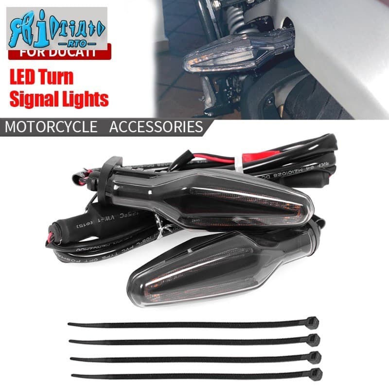 Rto ไฟเลี้ยว LED สําหรับ DUCATI Scrambler 800 Cafe Racer Scrambler 1100 400 2016-2023 อุปกรณ์เสริมรถจักรยานยนต์ไฟเลี้ยว