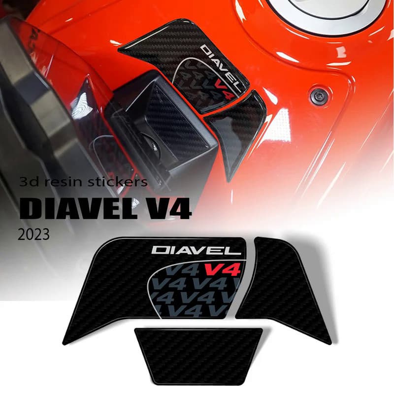 LS For Ducati Diavel V4 2023 Motorcycle diavel v4 Accessories Key Ignition Area Protector 3D Epoxy Resin Sticker Kit