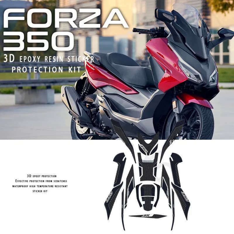 LS 2023 forza350 Motorcycle Accessories Protector 3D Epoxy Resin Sticker Kit for Honda Forza 350  Forza350 NSS 350 2021 