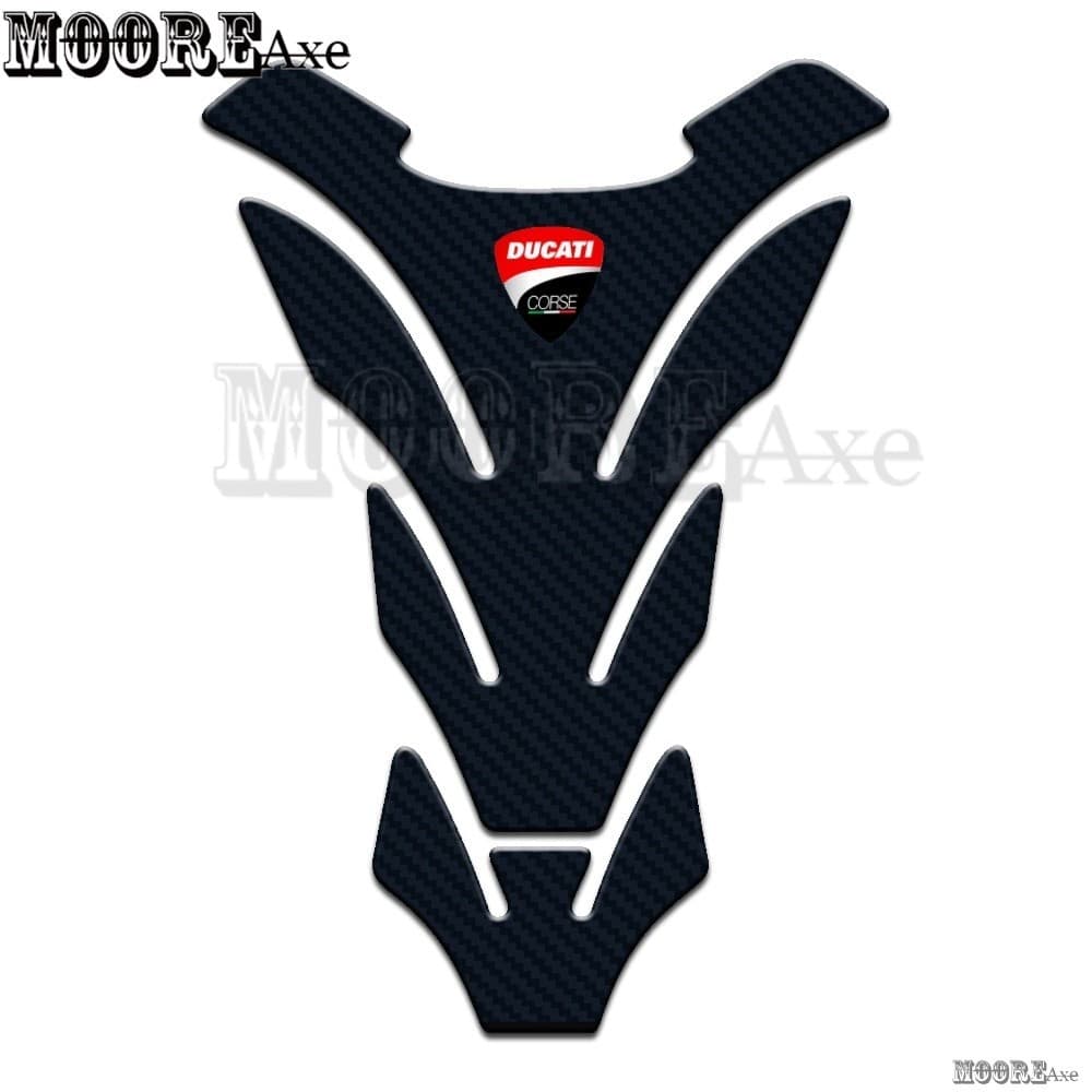 Mooreaxe สําหรับ Ducati Panigale V2 V4 V4S Monster 950 939 821 696 796 797 1200 1260 รถจักรยานยนต์ 3D การใช้ถังสติกเกอร์คาร์บอนไฟเบอร์ Pad Decal สติกเกอร์ปกป้องสติกเกอร์