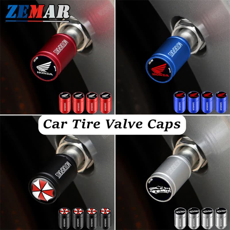 2/4Pcs Honda มอเตอร์ยางวาล์วหมวกรถจักรยานยนต์จักรยานโลหะกันฝุ่น Stem Air Valve Caps สําหรับ Honda NSS250 BeAT ADV160 CBR150R RS-X CRF250 RALLY X-ADV Dash 125 RS150R