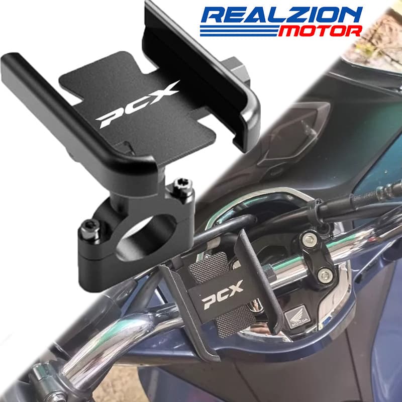 REALZION สําหรับ Honda PCX150 PCX125 PCX 125 PCX 150 อุปกรณ์เสริมรถจักรยานยนต์ Handlebar Bar ขาตั้ง GPS Bracket ผู้ถือโทรศัพท์มือถือ 1 ชิ้น