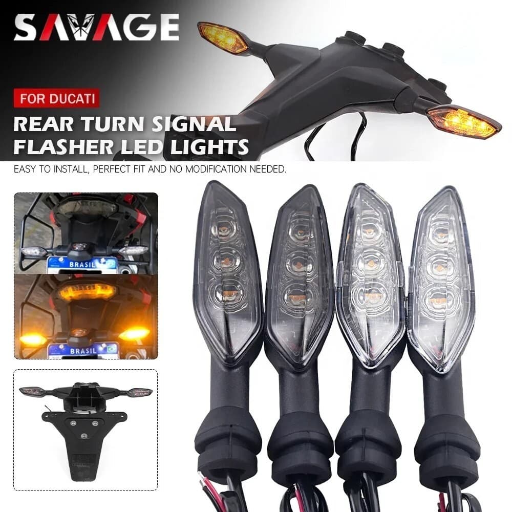 SAV LED Turn Signal Light For DUCATI Multistrada 1200/DVT/ENDUOR 1260/S Diavel Supersport 950 V4 Motorcycle Rear Indicat