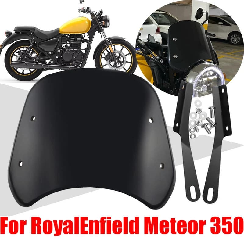 YES For RoyalEnfield Royal Enfield Meteor 350 Motorcycle Accessories Retro Windscreen Windshield Wind Screen Deflector C