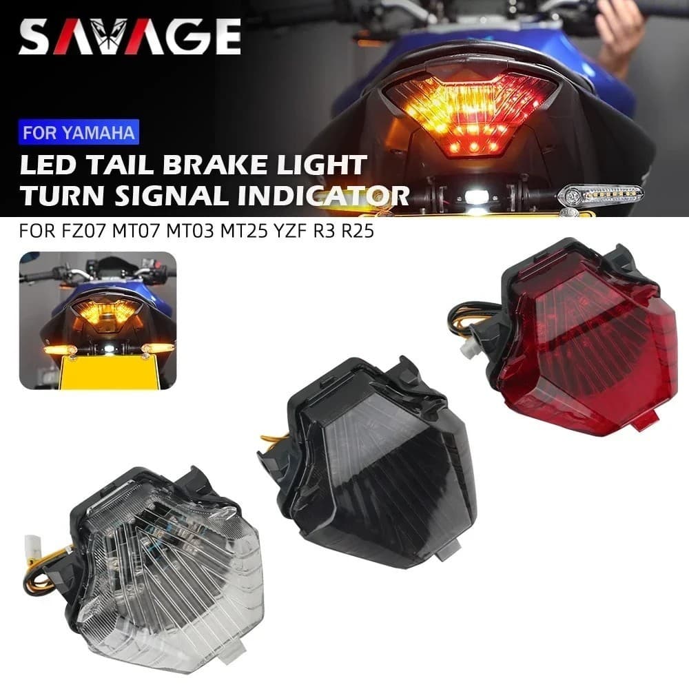 SAV For YAMAHA MT-07 FZ-07 14-17 MT-25 MT-03 YZF R3 R25 2014-2021 Integrated LED Tail Light Turn Signal Brake Indicator 
