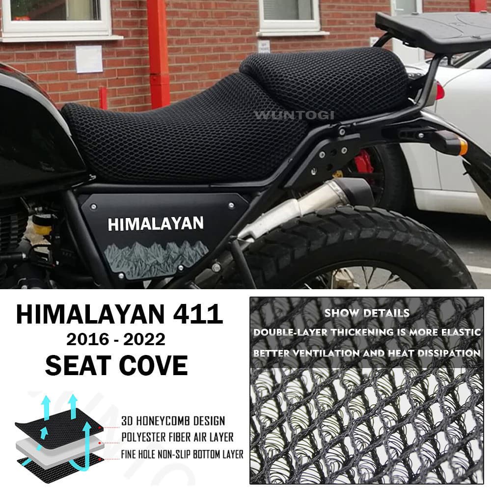 LQ Motorcycle Seat Cover For Royal Enfield Himalayan 411 2016-2022 Seat Protect Cushion 3D Honeycomb Mesh Seat Cushion S