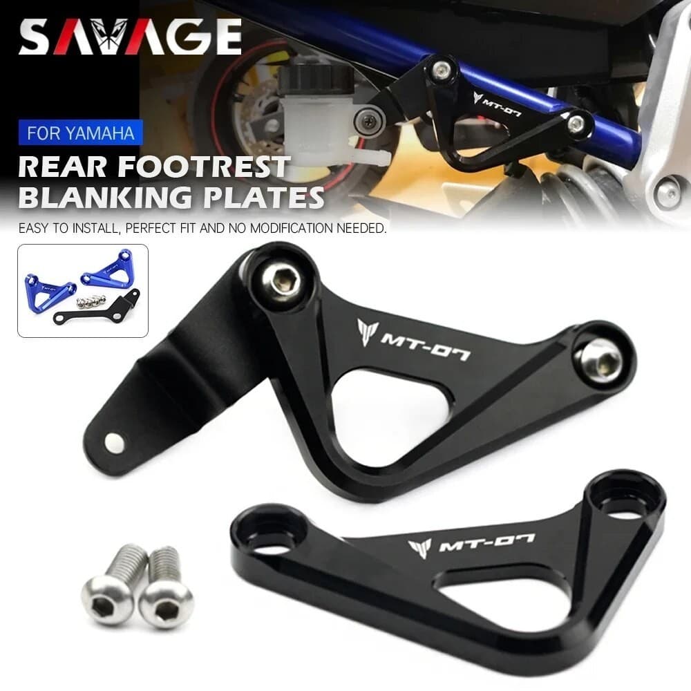 SAV MT07 Rear Footrest Blanking Plates For YAMAHA MT-07 FZ-07 MT FZ 07 2014-2023 Motorcycle Racing Hook Foot Rest Foot P