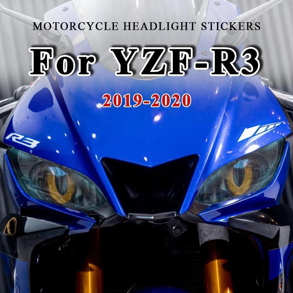 ด้านหน้า Fairing ไฟหน้าสติกเกอร์ป้องกันรถจักรยานยนต์ไฟหน้า Guard Decal อุปกรณ์เสริมสําหรับ Yamaha YZF-R3 YZF R3 YZFR3 2019 2020