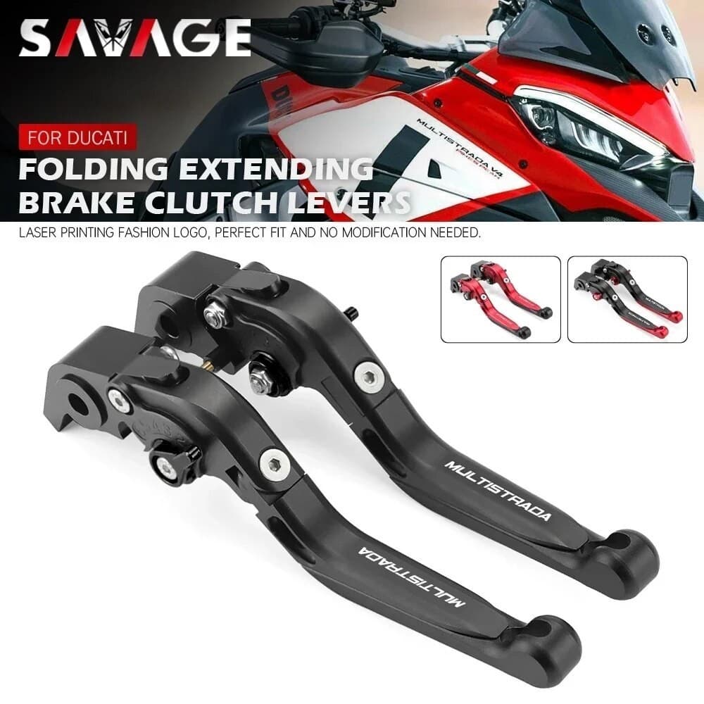 SAV Folding Clutch Brake Levers For DUCATI Multistrada V4/S/Rally V4S 2021-2023 Motorcycle Accessories Adjustable Extend