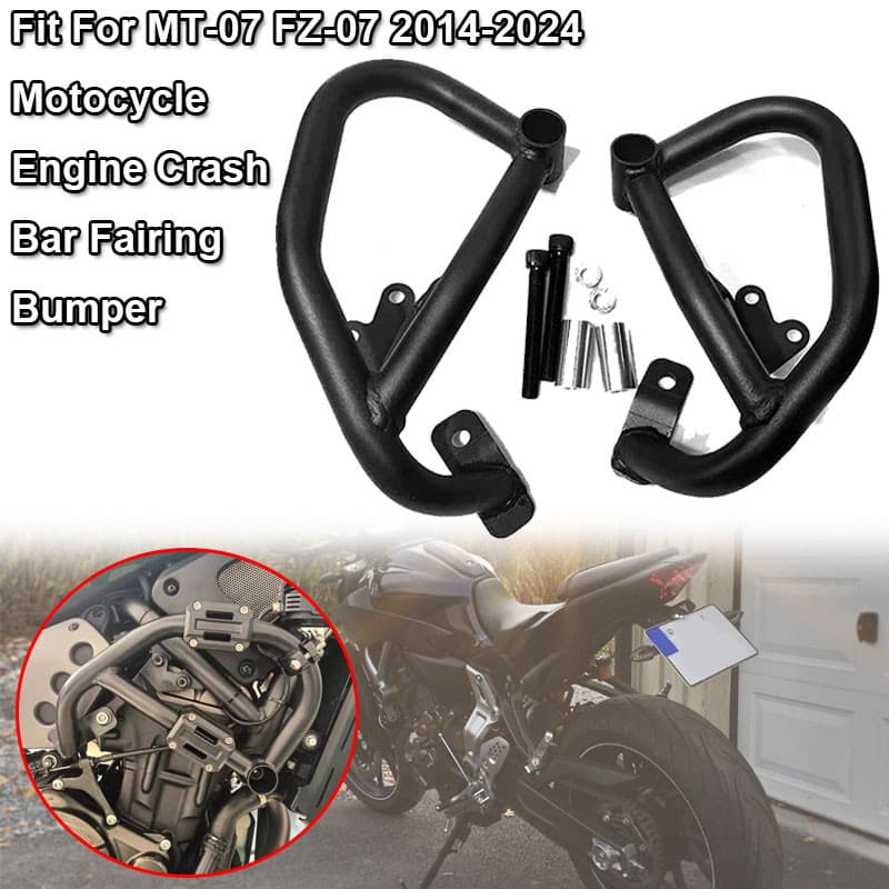 Fit สําหรับ YAMAHA MT-07 FZ-07 MT07 FZ07 MT 07 FZ 07 2014-2024 เครื่องยนต์รถจักรยานยนต์ Guard Crash Bar กรอบกันชน Fairing Protector Bar