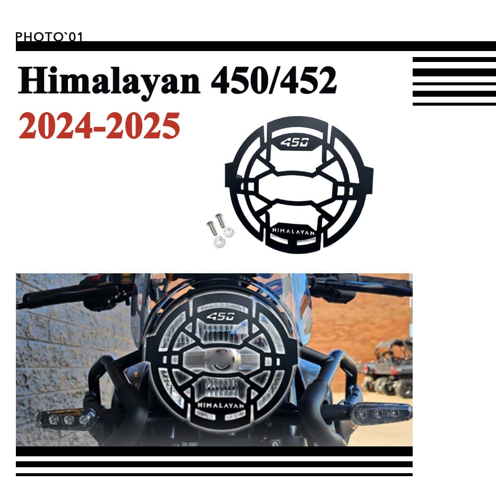 Psler ตะแกรงครอบไฟหน้า ตะแกรงไฟหน้า ฝาครอบไฟหน้า สําหรับ 2024 2025 Royal Enfield Himalayan 450 452 Himalayan450 Himalayan 452