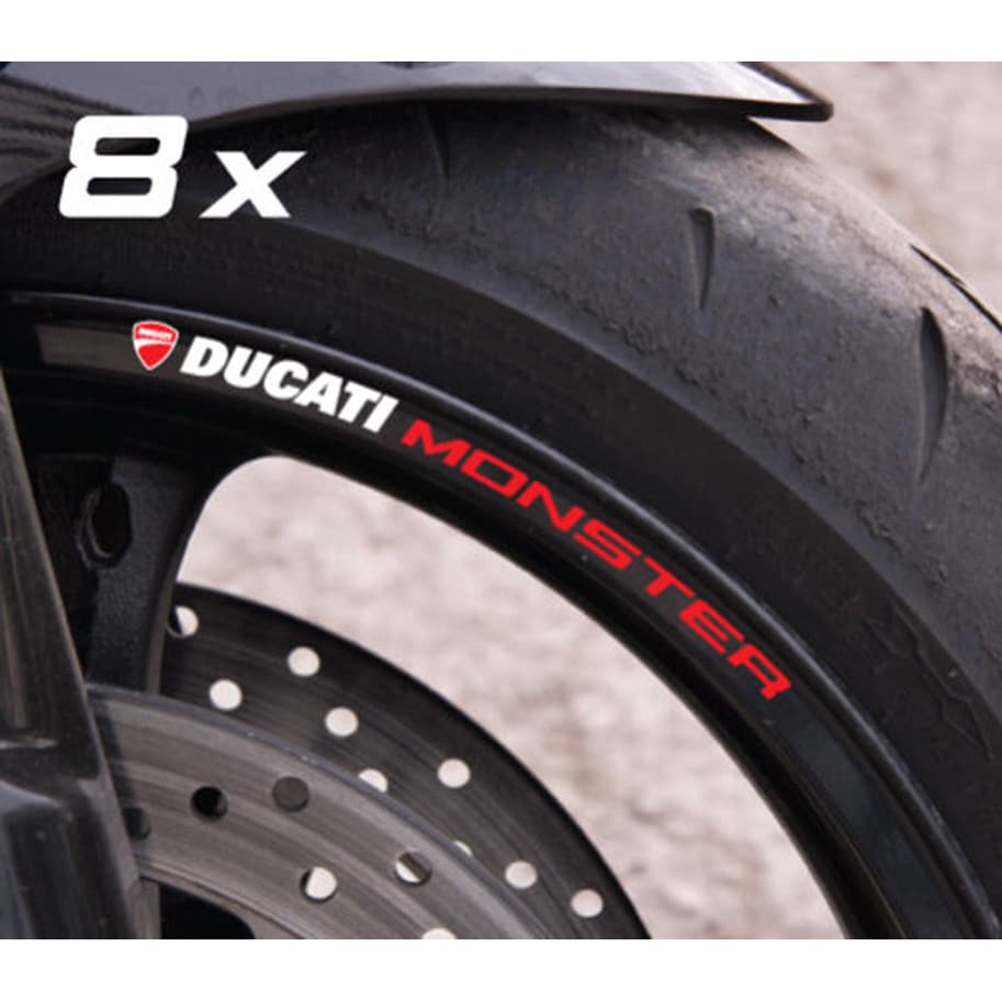 8 X Ducati Monster รถจักรยานยนต์ล้อ Decals ขอบสติกเกอร์ใหม่ M4s ชุดลามิเนตสําหรับ Ducati Monster 600 620ie 696 796 797 821 937
