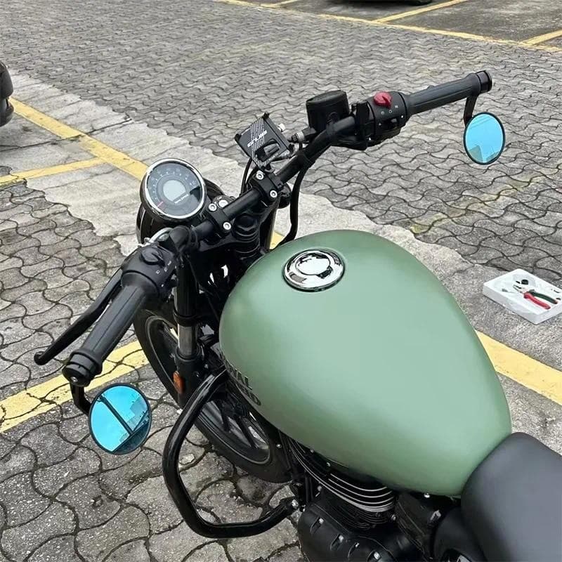 สําหรับ Royal Enfield Bullet/Meteor/Classic 350 500 Interceptor 650 CNC รถจักรยานยนต์ด้านข้างรถจักรยานยนต์ปรับ Bar End กระจก Retro Handlebar Tip กระจกมองหลัง