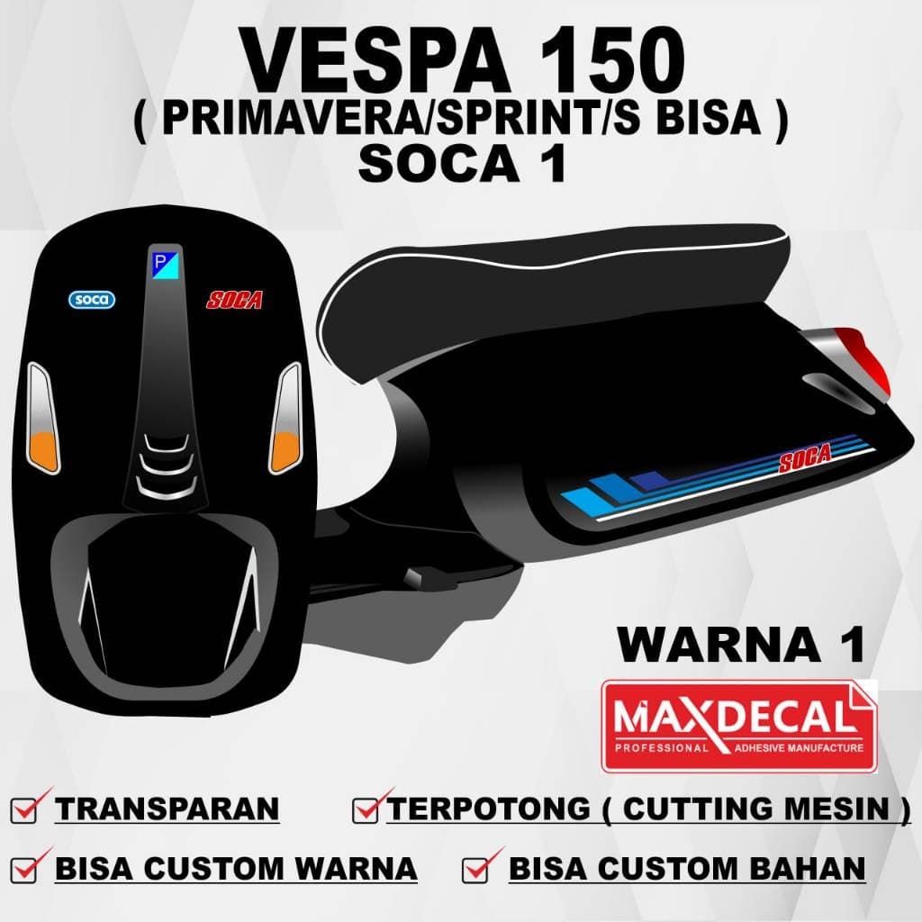 สติ๊กเกอร์แถบรูปลอก Vespa 150 / Striping Vespa Primavera / สติ๊กเกอร์ Striping Decal Vespa 150 Vespa Sprint กราฟิก SOCA 1