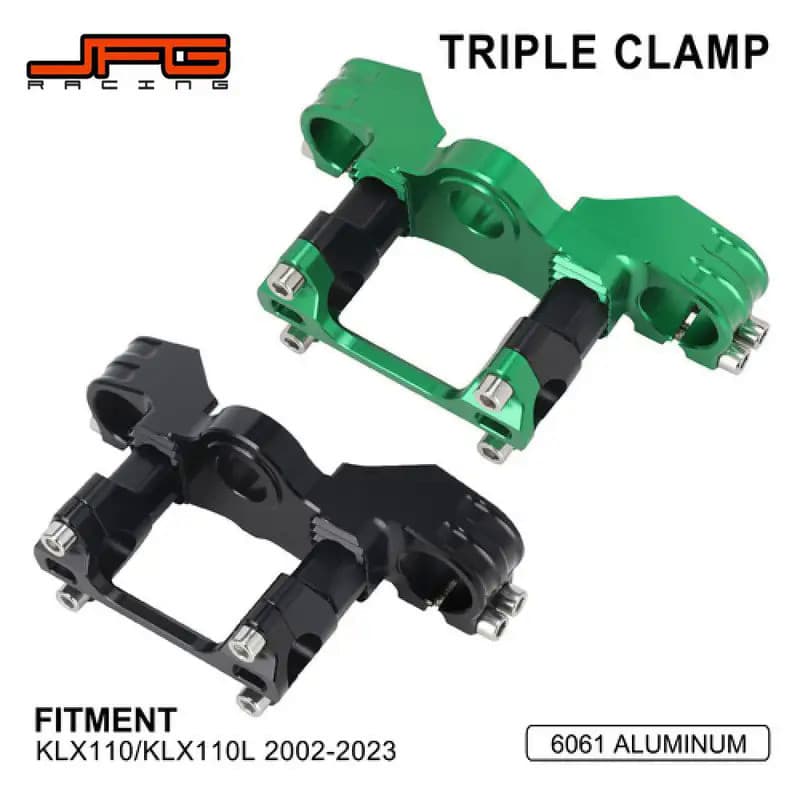 MoMotorcycle Accessories CNC Triple Clamp Steering Stem Bar Mount For Kawasaki KLX110 KLX 110 KLX110L KLX 110L 2002-2023