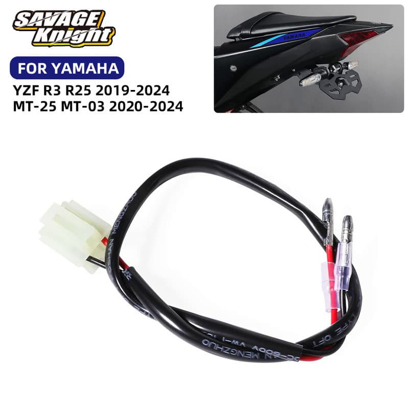 Mo  MT-25 MT-03 License Plate Light Wire Cable Plug Adapter Connector for Yamaha MT03 MT25 YZF-R25 YZF-R3 MT 25 03 YZF R