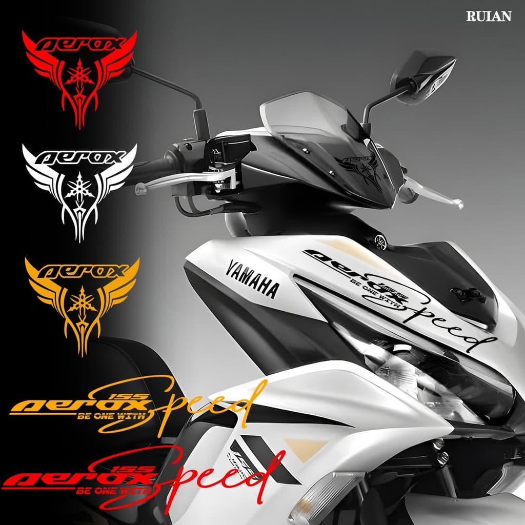 สําหรับ Yamaha Mio AEROX155 V1 V2 / Aerox Alpha 155/Aerox Turbo 155/รถจักรยานยนต์การปรับเปลี่ยนหัวสติกเกอร์หัวดึงตกแต่ง Decals