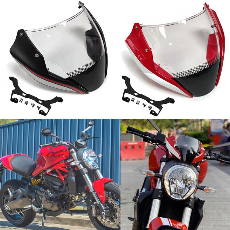 Gสําหรับ Monster อุปกรณ์เสริมรถจักรยานยนต์ Wind Fairing สําหรับ Ducati Monster 821 797 1200S 2014-2016 กระจกหัว Cowling 