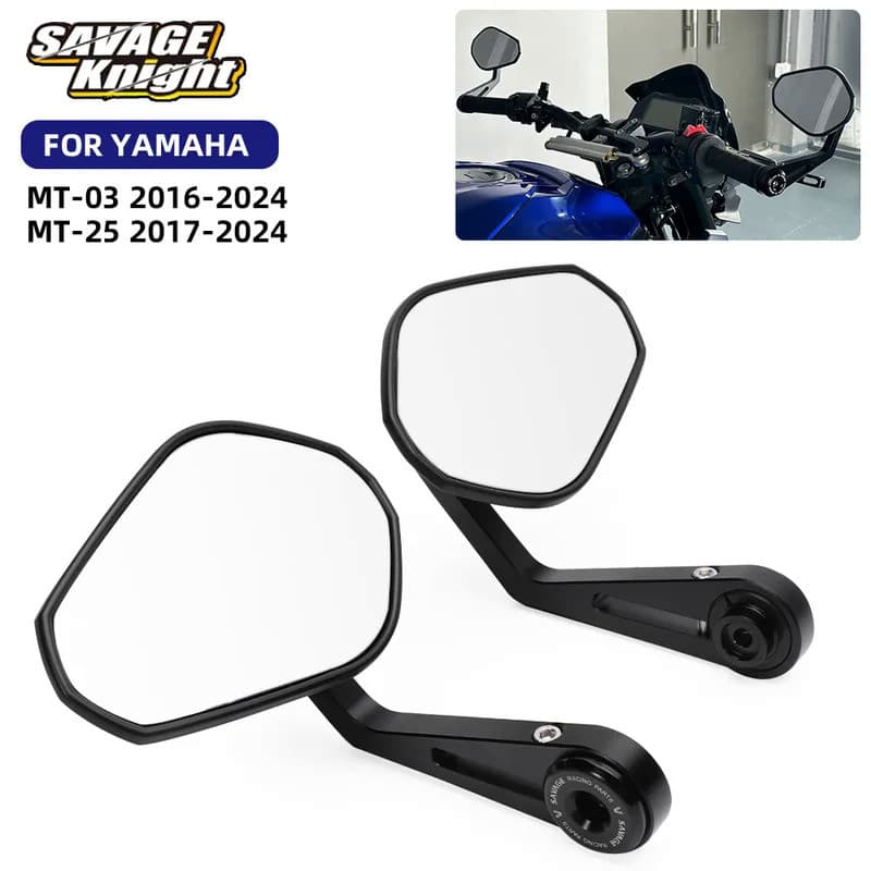 Mo  2024 MT03 MT25 E9 Certification Handlebar End Mirrors Sliders For Yamaha MT-03 MT-25 MT 25 03 2016-2023 Bar End Rear