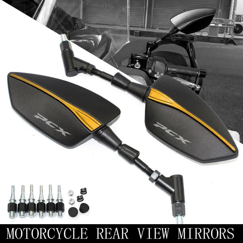 สําหรับHONDA PCX125 PCX 125 PCX150 PCX 150 PCX160 2016 - 2021 รถจักรยานยนต์Handlebarด้านหลังดูกระจกสีฟ้าAnti-Glareกระจก