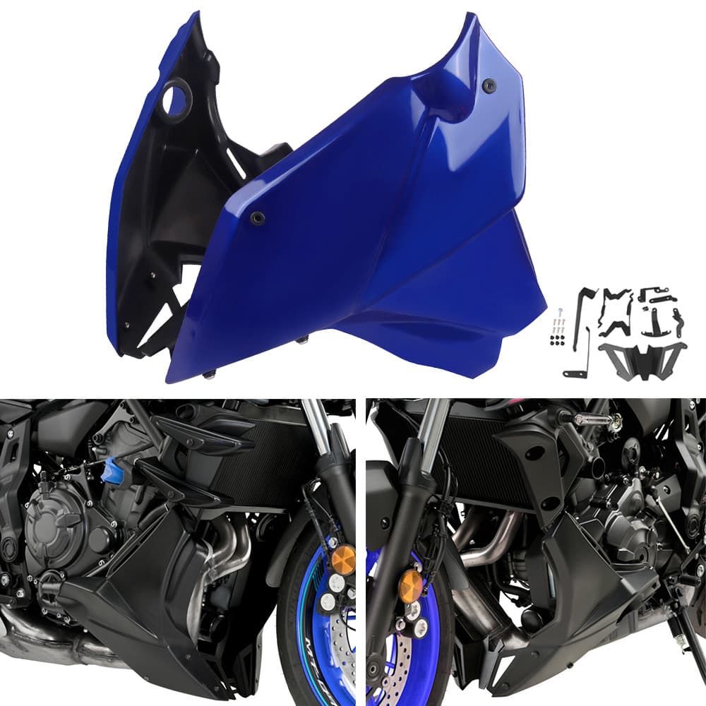 Yสำหรับ Yamaha MT-07 MT07 FZ07 FZ-07 2020-2023 MT 07 FZ 07เครื่องยนต์สปอยเลอร์ Belly Pan Lower Fairing ยึดวงเล็บกรอบ Pro