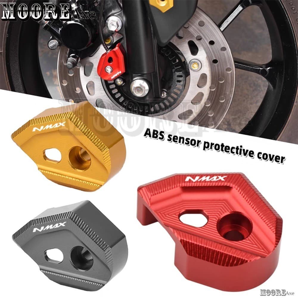 Mooreaxe สําหรับ YAMAHA NMAX155 N-MAX 125 NMAX 150 AEROX NVX ล้อหน้าเซ็นเซอร์ ABS ป้องกันหมวก Guard Protector เบรคหน้า ABS ฝาครอบป้องกัน