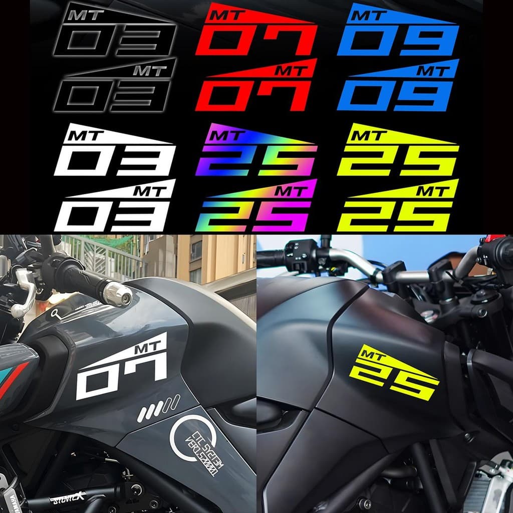 สําหรับYamaha MT03 MT07 MT09 MT25 MT-03 MT-07 MT-09 MT-25 สติกเกอร์รถจักรยานยนต์การใช้ถังDecals Topกล่องอุปกรณ์เสริมตกแต่งกันน้ําไวนิลDecals