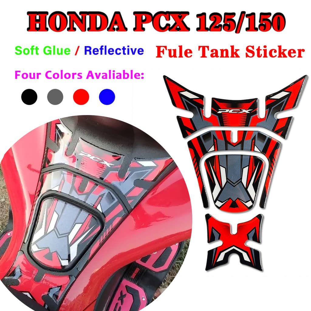 สําหรับ HONDA PCX การใช้ถังสติกเกอร์ PCX125 PCX150 3D กาวนุ่ม Pad สะท้อนแสงป้องกัน Motocycle Decal สําหรับ PCX 125 PCX 150 2018 2019 รถจักรยานยนต์อุปกรณ์เสริม