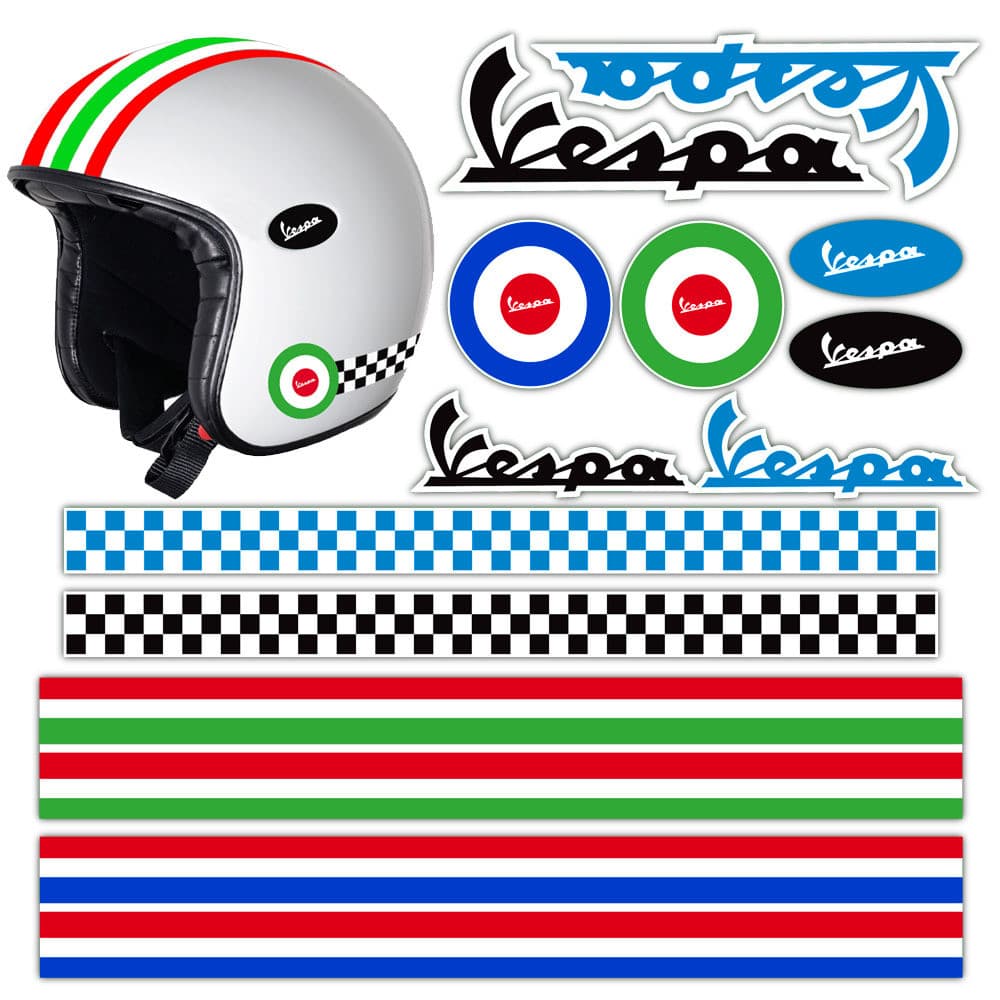 Retro หมวกกันน็อคสติกเกอร์สําหรับ Vespa Vespa Vespa Sprint 150 Spring GTS รถสติกเกอร์ดัดแปลง