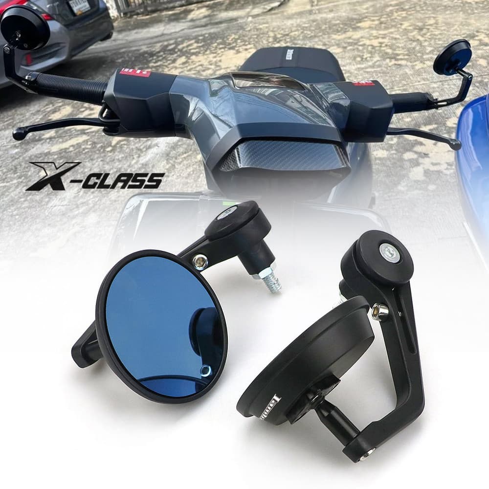 สําหรับ Lambretta X300 v200 Motorcyclce รอบกระจกมองข้างกระจกมองหลังสีฟ้าอุปกรณ์เสริม