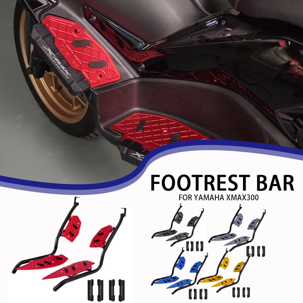 รถจักรยานยนต์ Crash Guard กันชน CRASH Bar พร้อมที่วางเท้าสําหรับ YAMAHA XMAX300 Xmax300 X-MAX 300 X-MAX300 2023 2024 อุปกรณ์เสริม Footrest Bar